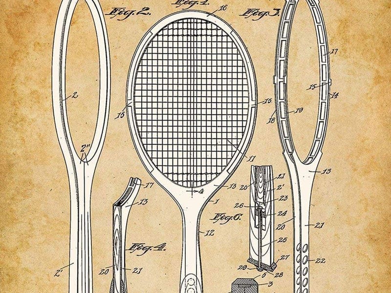 Tennis Racquet Patent Print Photo